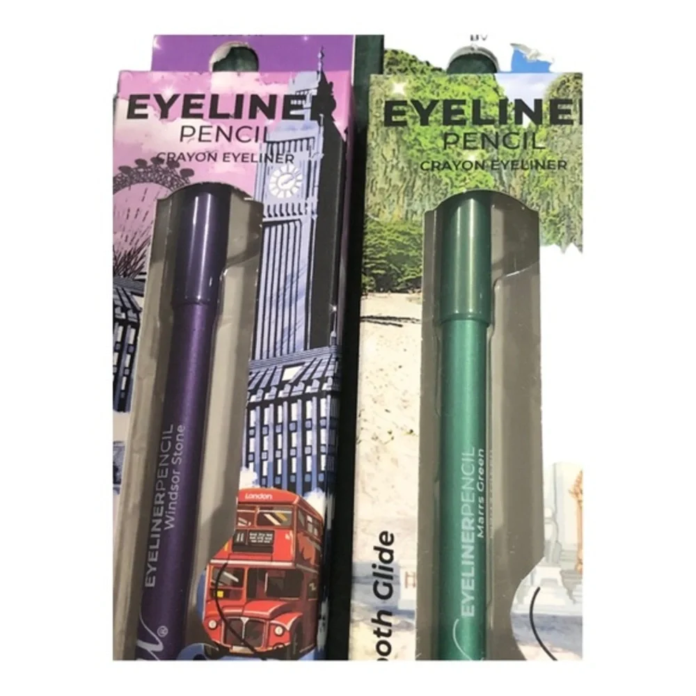 2pack metallic green and purple‎ waterproof smooth eyeliner pencils new